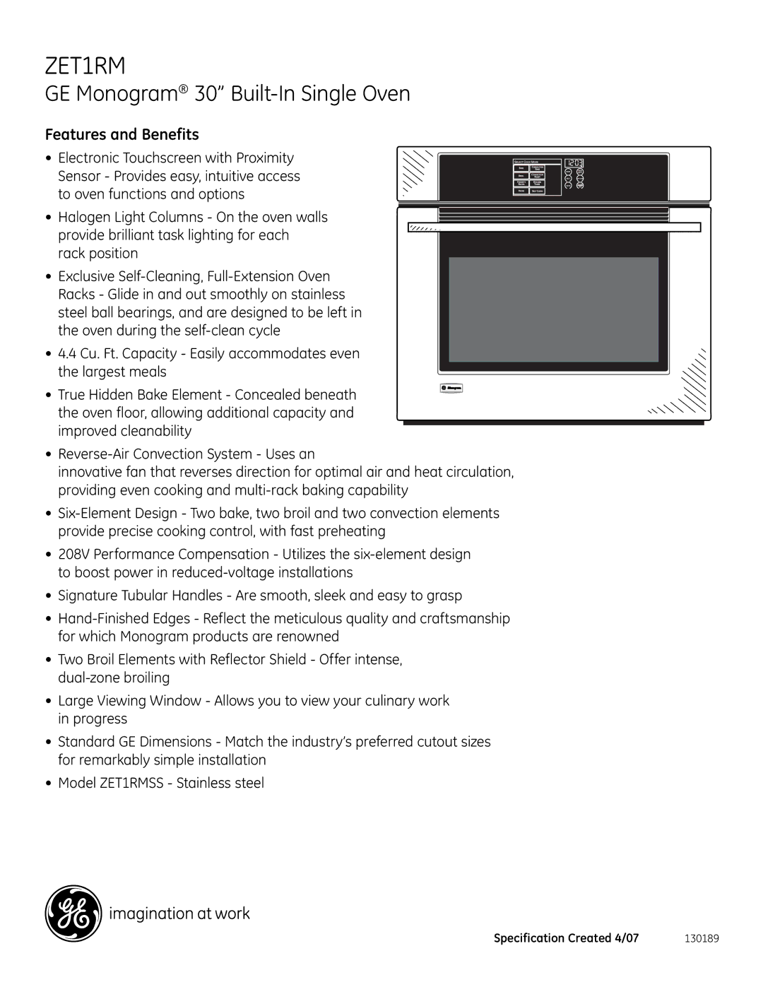 GE Monogram ZET1RM installation instructions 