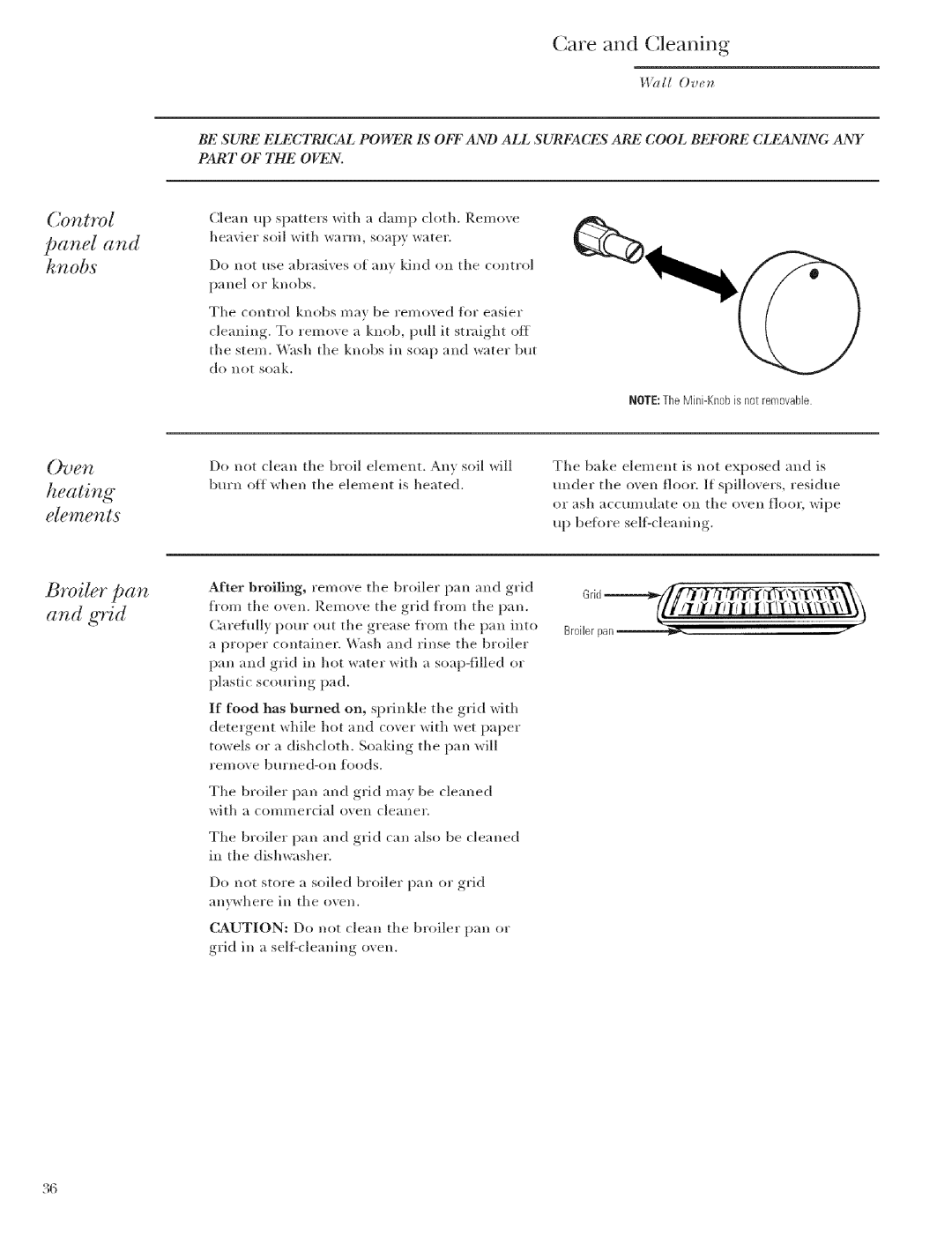 GE Monogram ZET2, ZET1 manual Are and leaning, Elements Broiler pan and gTid, Heating, Panel 