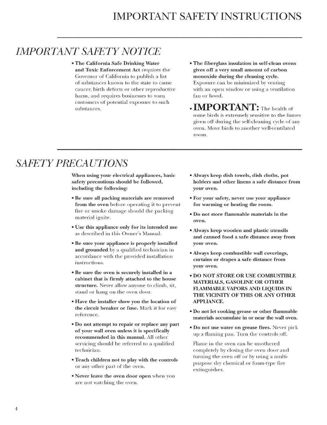 GE Monogram ZET2, ZET1 manual Harm, and requires Businesses Warn, Substances, Do not store flammable materials 