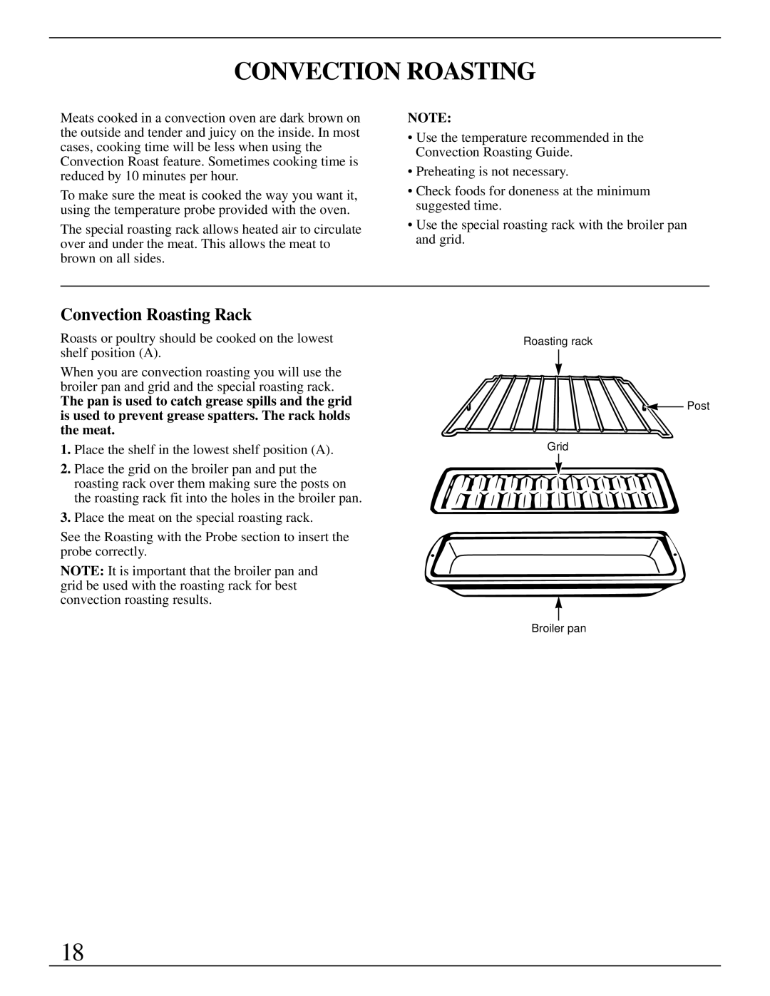 GE Monogram ZET737 manual Convection Roasting Rack 