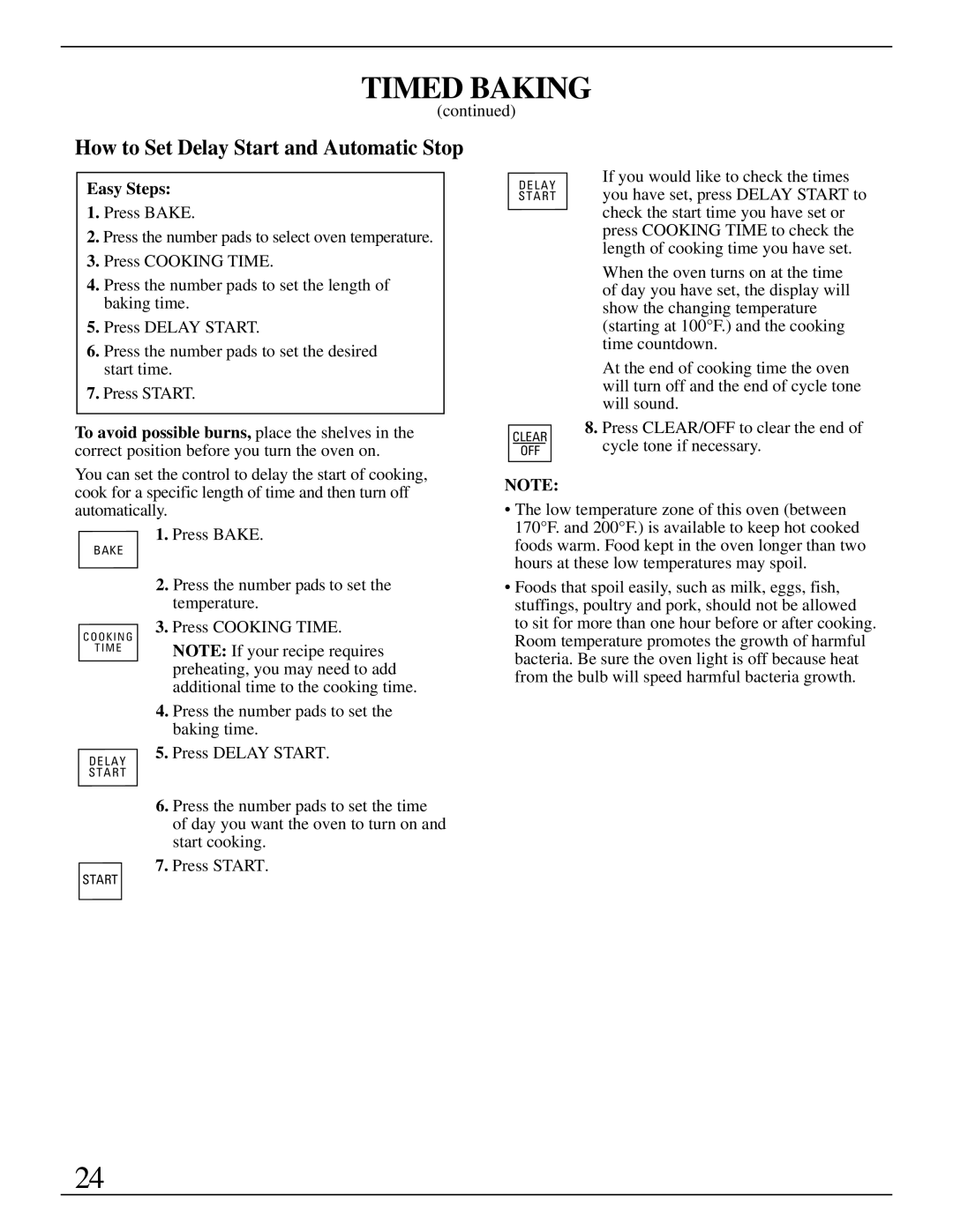 GE Monogram ZET737 manual How to Set Delay Start and Automatic Stop, Easy Steps 