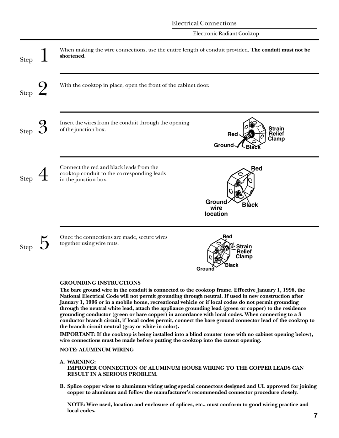 GE Monogram ZEU30R installation instructions Electrical Connections, Step 