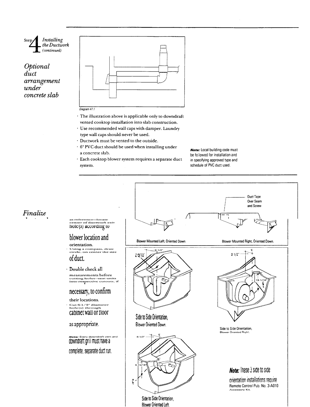 GE Monogram ZGW124, ZEW154, ZEW155, ZEW165, ZEW175, ZEW164, ZEW145 manual Be followed for installation, Schedule of PVC duct used 