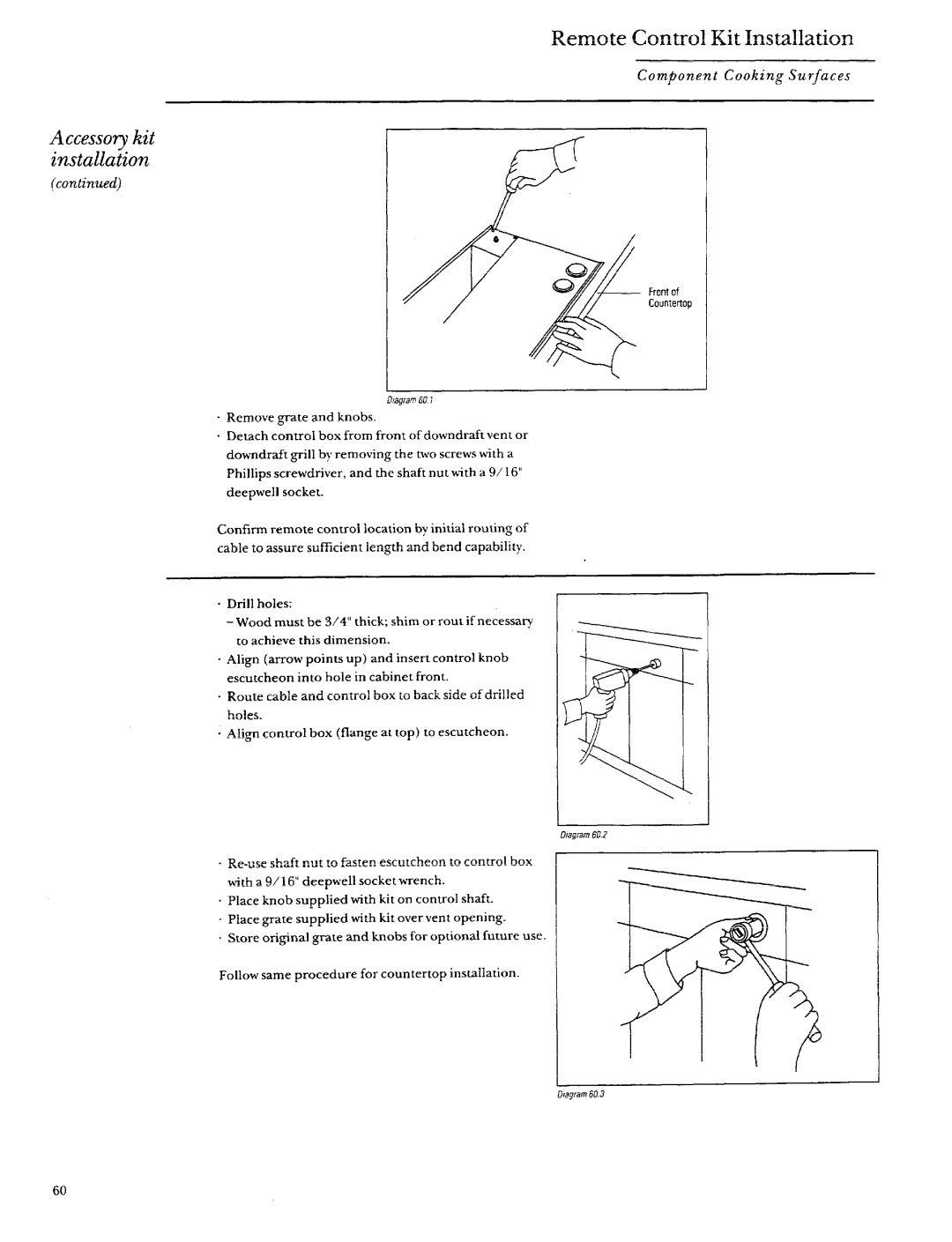 GE Monogram ZEW164, ZEW154, ZEW155, ZEW165, ZEW175, ZEW145, ZGW125, ZGW124 manual Accessorykit Installation 