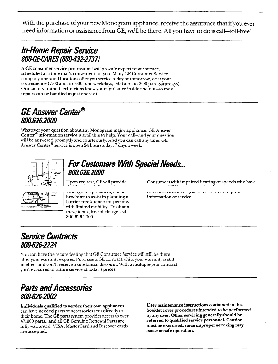 GE Monogram ZGW125, ZEW154, ZEW155, ZEW165, ZEW175, ZEW164, ZEW145, ZGW124 manual Home RepairSewice 