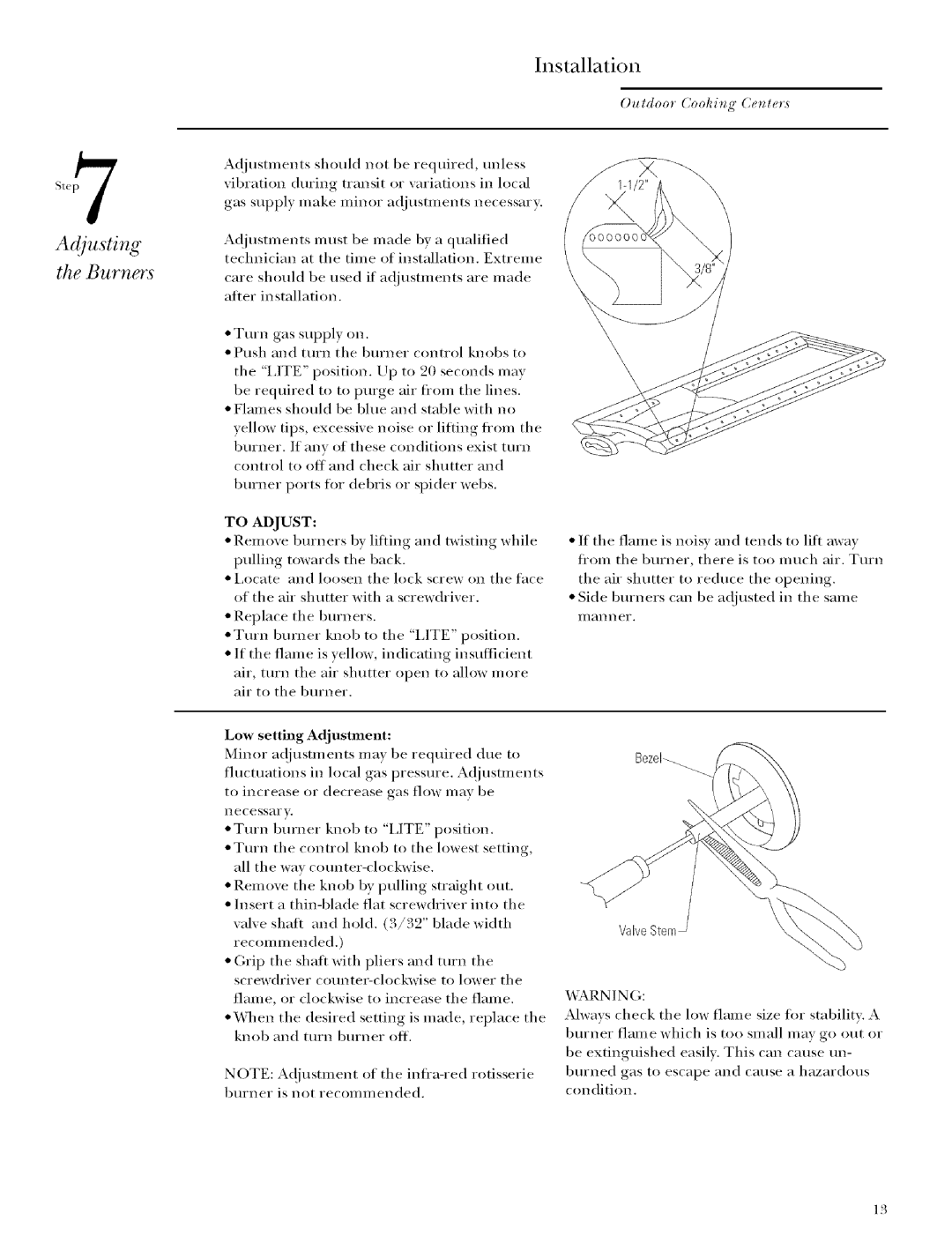 GE Monogram ZGG27N20, ZGG48N40, ZGG48N42, ZGG48N30, ZGG48N31, ZGG48L31, ZGG48L42 To Adjust, Outdoor Coohbg enters, Beze 