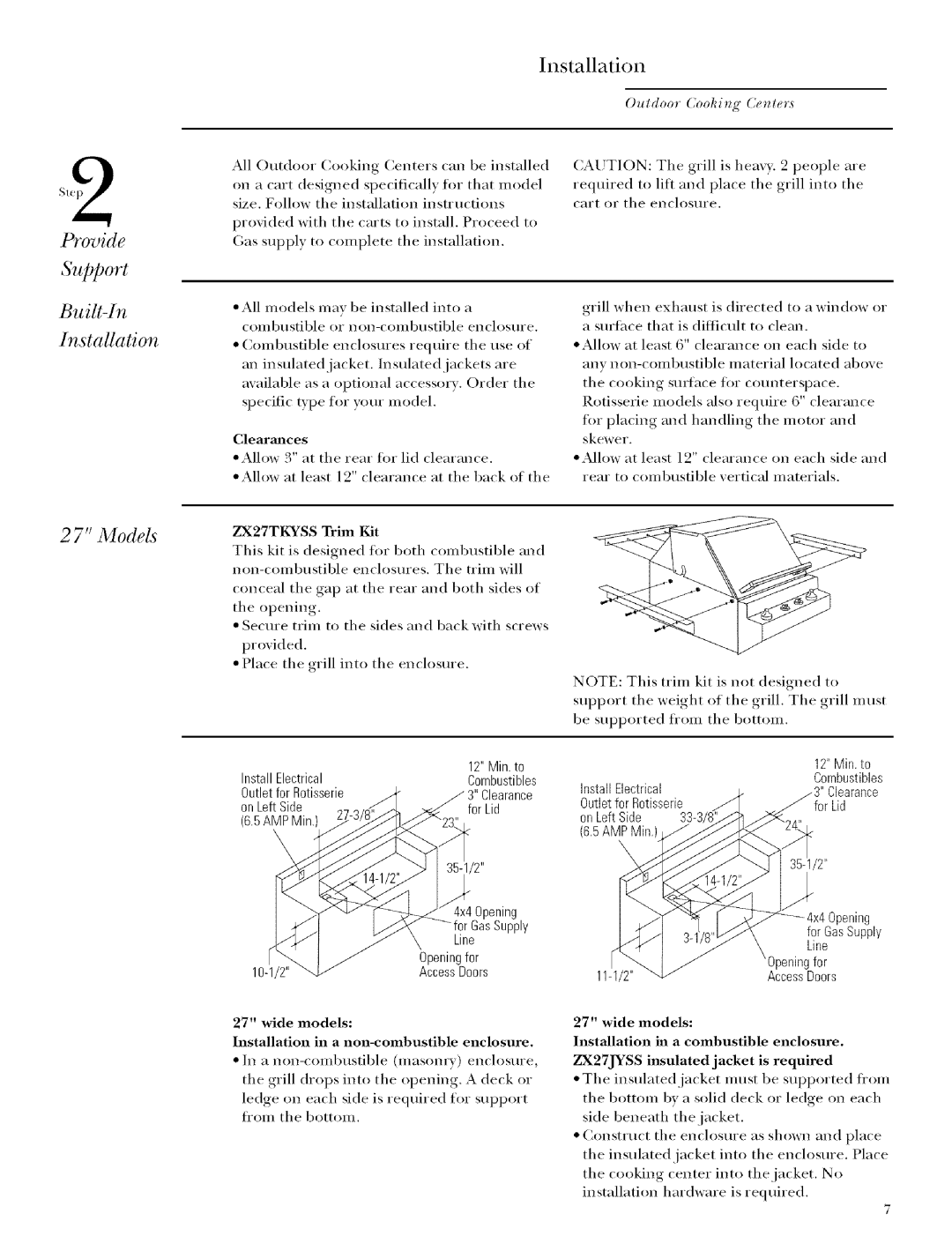 GE Monogram ZGG48L40, ZGG48N40, ZGG48N42, ZGG48N30, ZGG48N31, ZGG48L31 12 Min. to, Line, Openingfor, AccessDoors, 12Min. to 