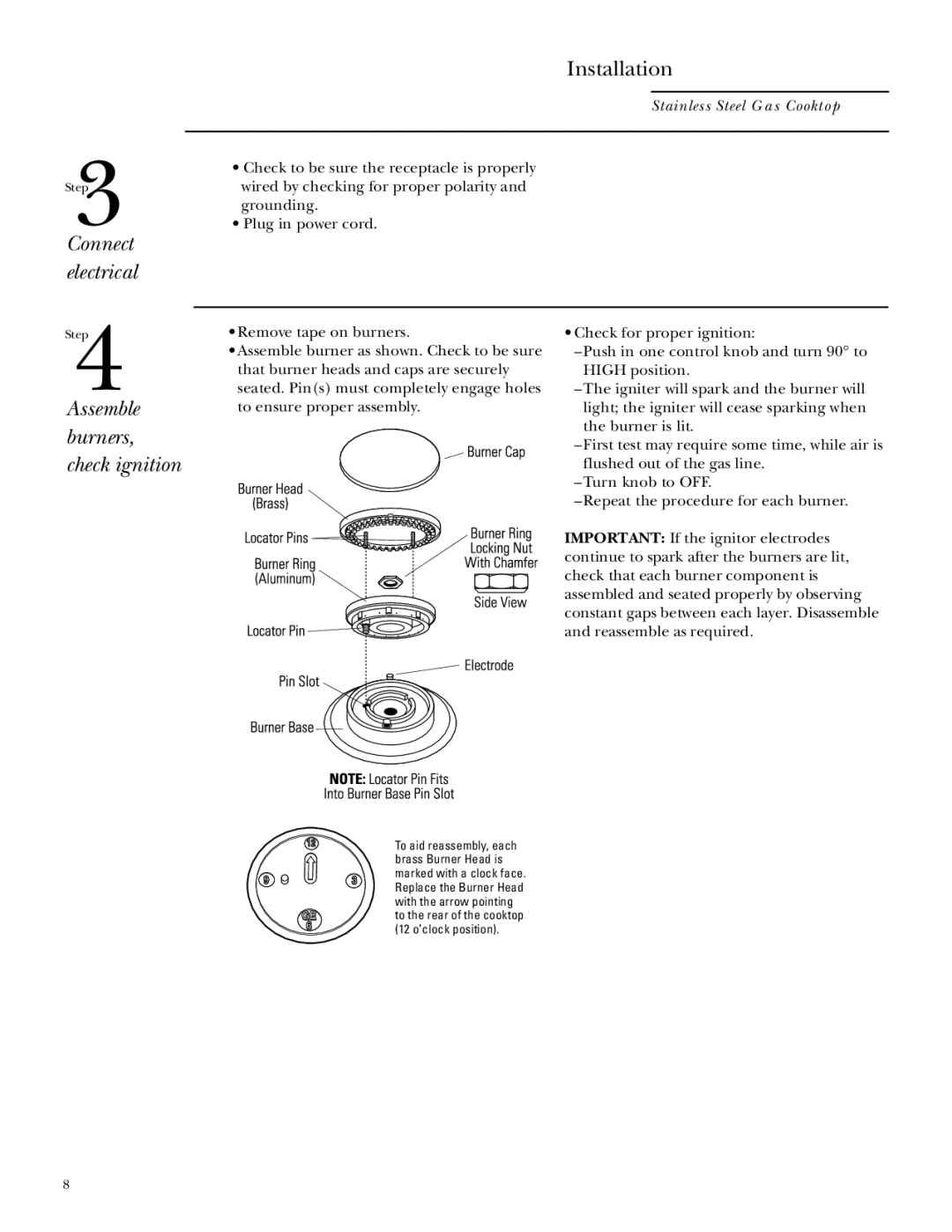 GE Monogram ZGU375NS, ZGU375LS installation instructions Connect electrical 