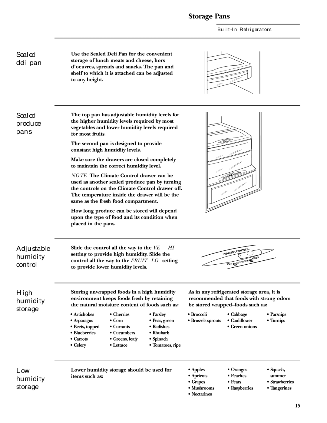 GE Monogram ZIS48NCA, ZIS36NCB, ZIS36NCA, ZIS48NCB, ZIS42NCA, ZIS42NCB owner manual Storage Pans 