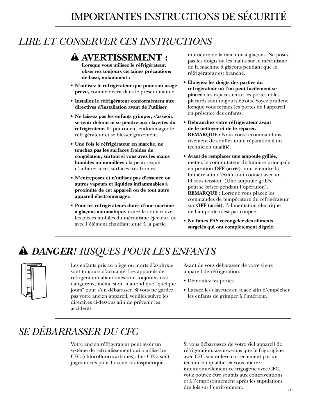 GE Monogram ZIS42NCB, ZIS36NCB, ZIS36NCA, ZIS48NCB, ZIS48NCA, ZIS42NCA owner manual Lire ET Conserver CES Instructions 