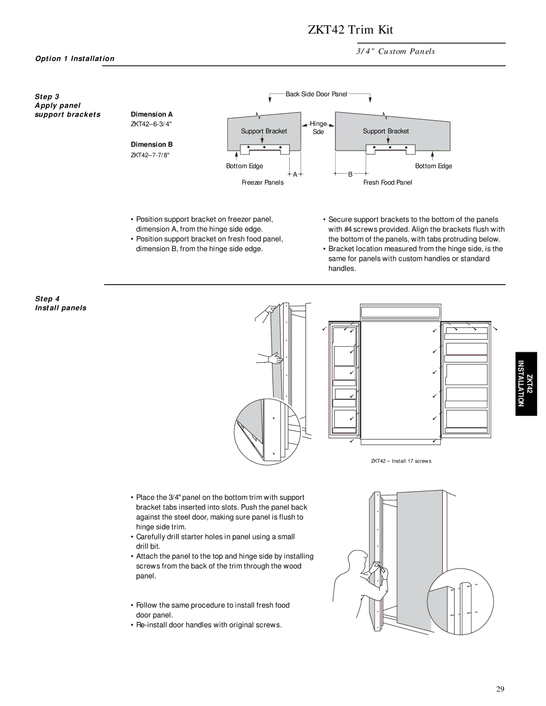 GE Monogram ZISW42D, ZIS42N, ZISB42D installation instructions Dimension B 