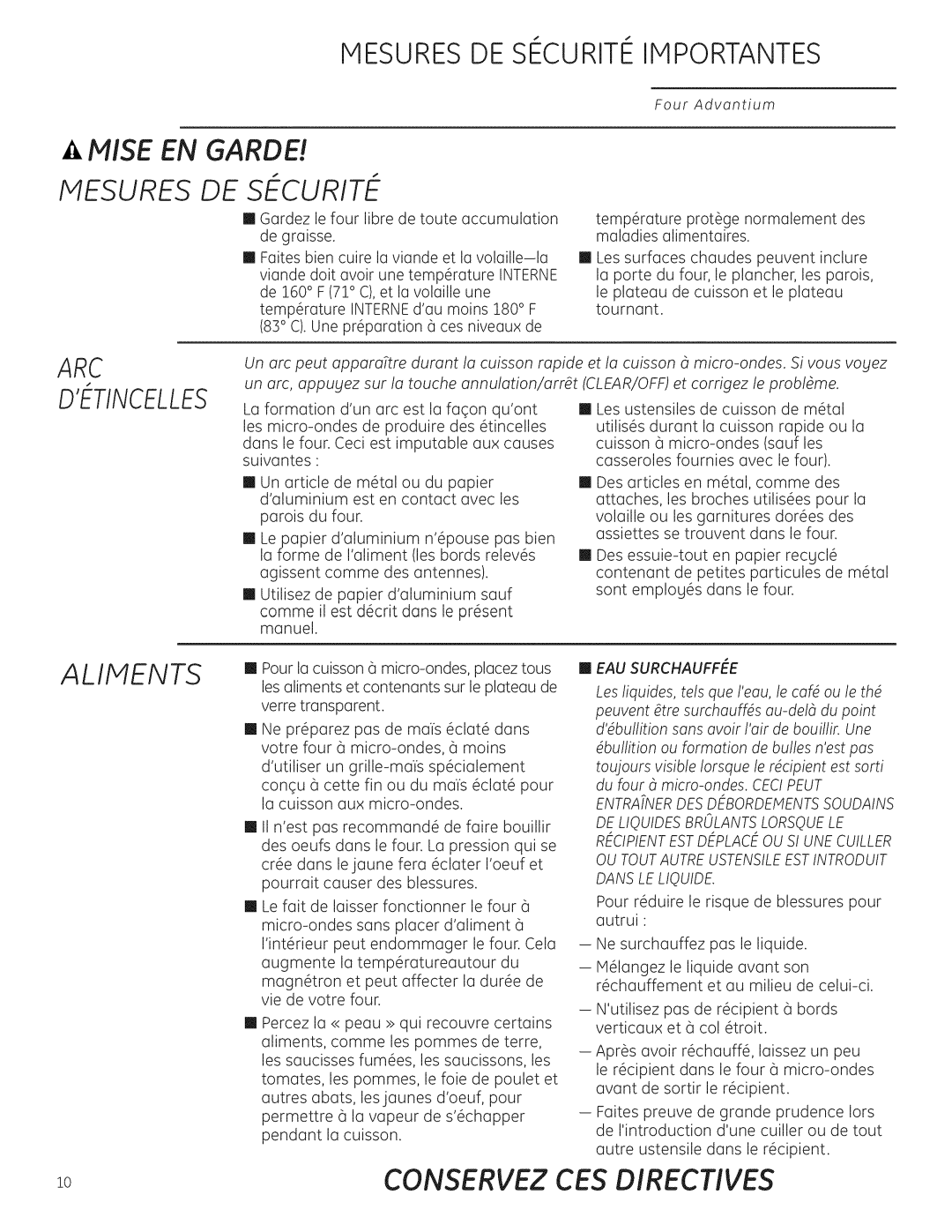 GE Monogram ZSC1202, ZSC1201 owner manual EAU Surchauffee, OU Toutautre USTENSILEESTINTRODUlT, Dans LE Liouide 