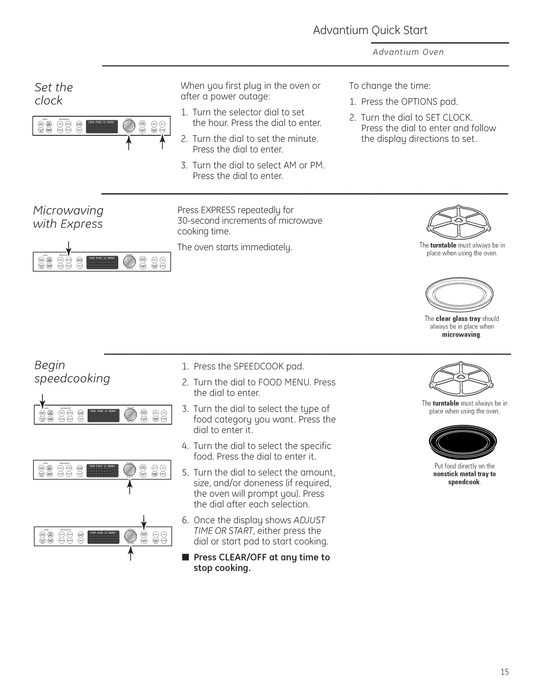 GE Monogram ZSC1201, ZSC1202 owner manual Set the clock, TWicrowaving, With Express, Begin, Speedcooking 