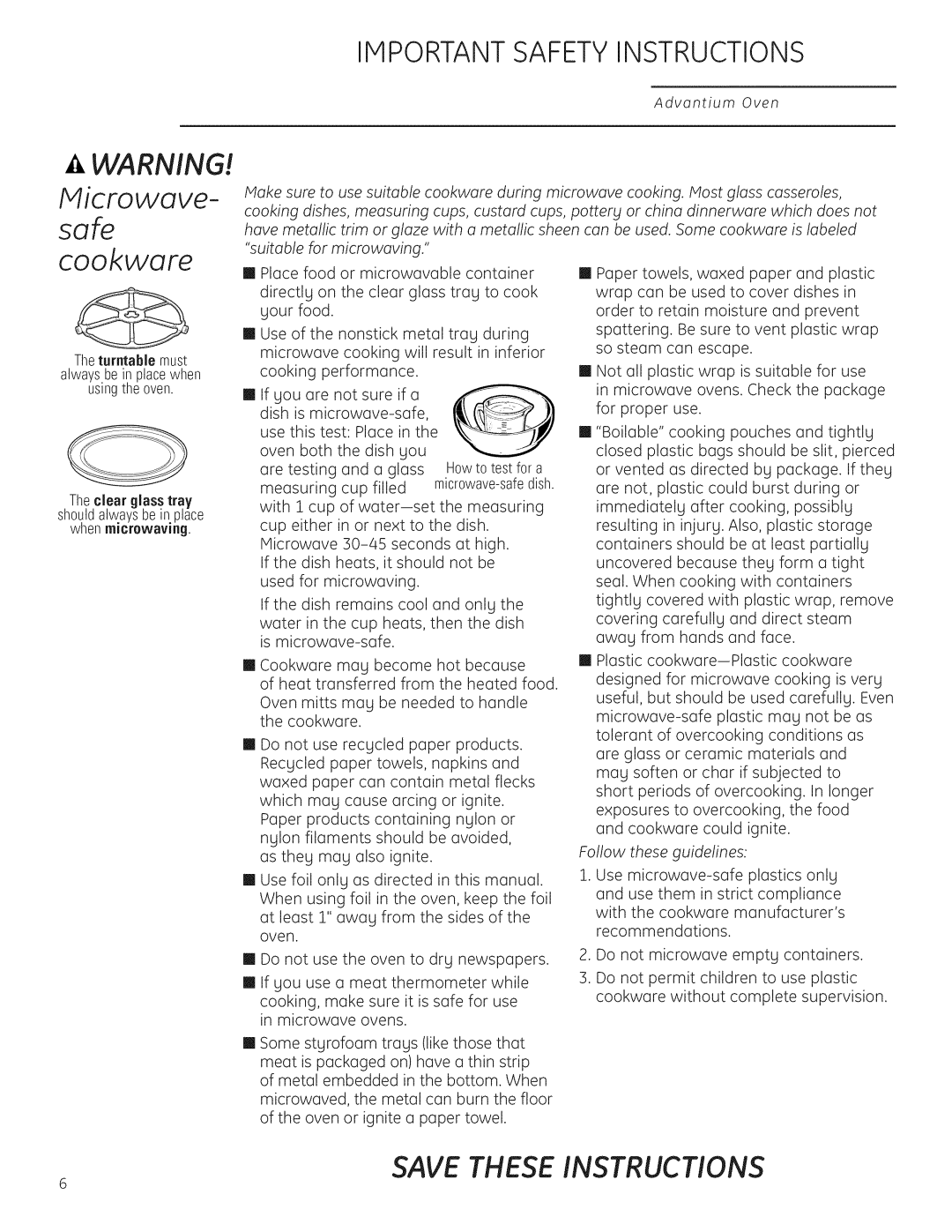 GE Monogram ZSC1202, ZSC1201 owner manual Microwave, Follow these guidelines 