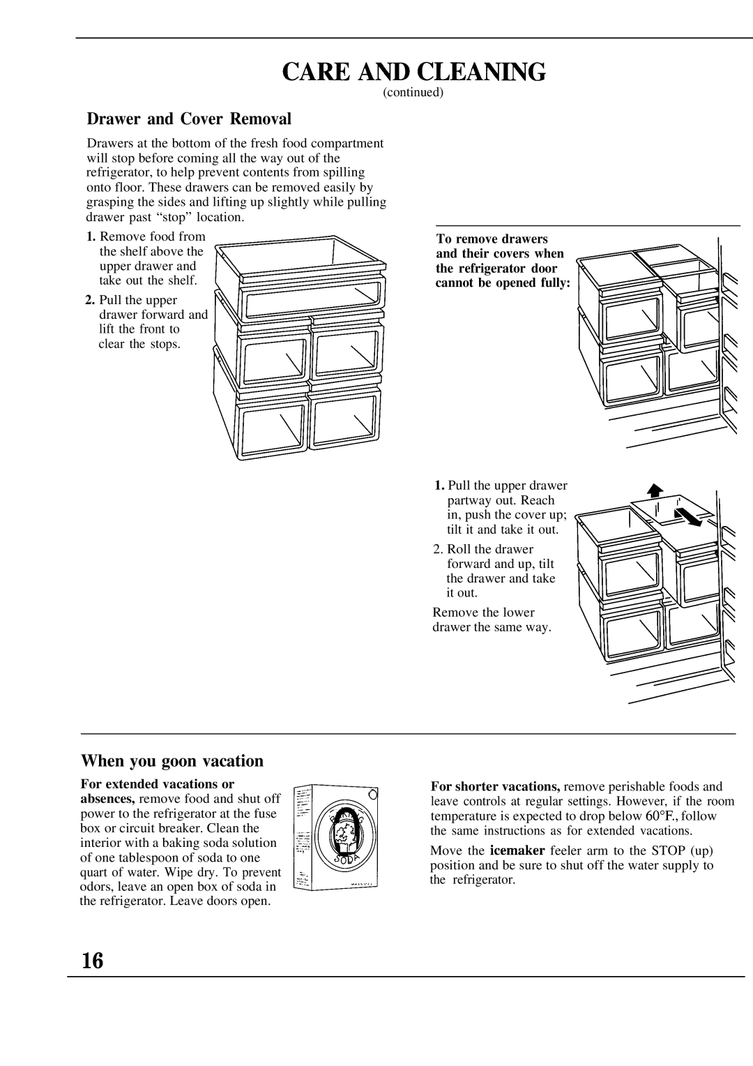 GE Monogram ZSB48D, ZSW48D, ZS48N manual Drawer and Cover Removal, When you goon vacation 