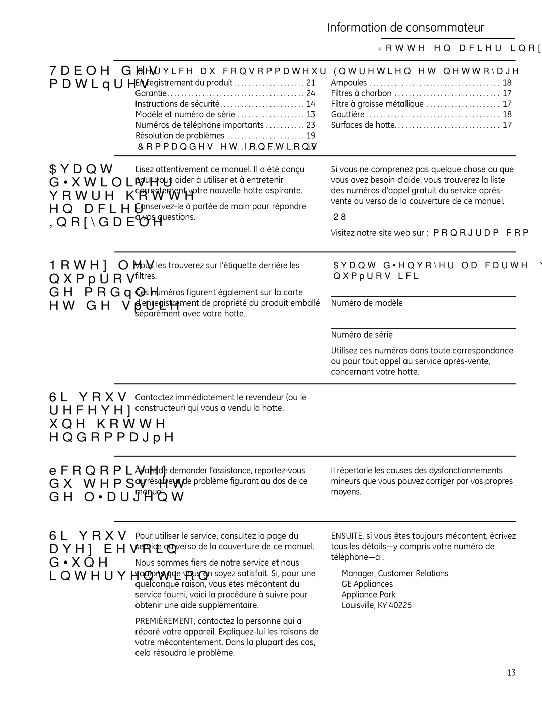 GE Monogram ZV30H Avant, ’utiliser, Votre hotte, En acier, Inoxydable, Numéros, De modèle, Et de série, Si vous, Recevez 