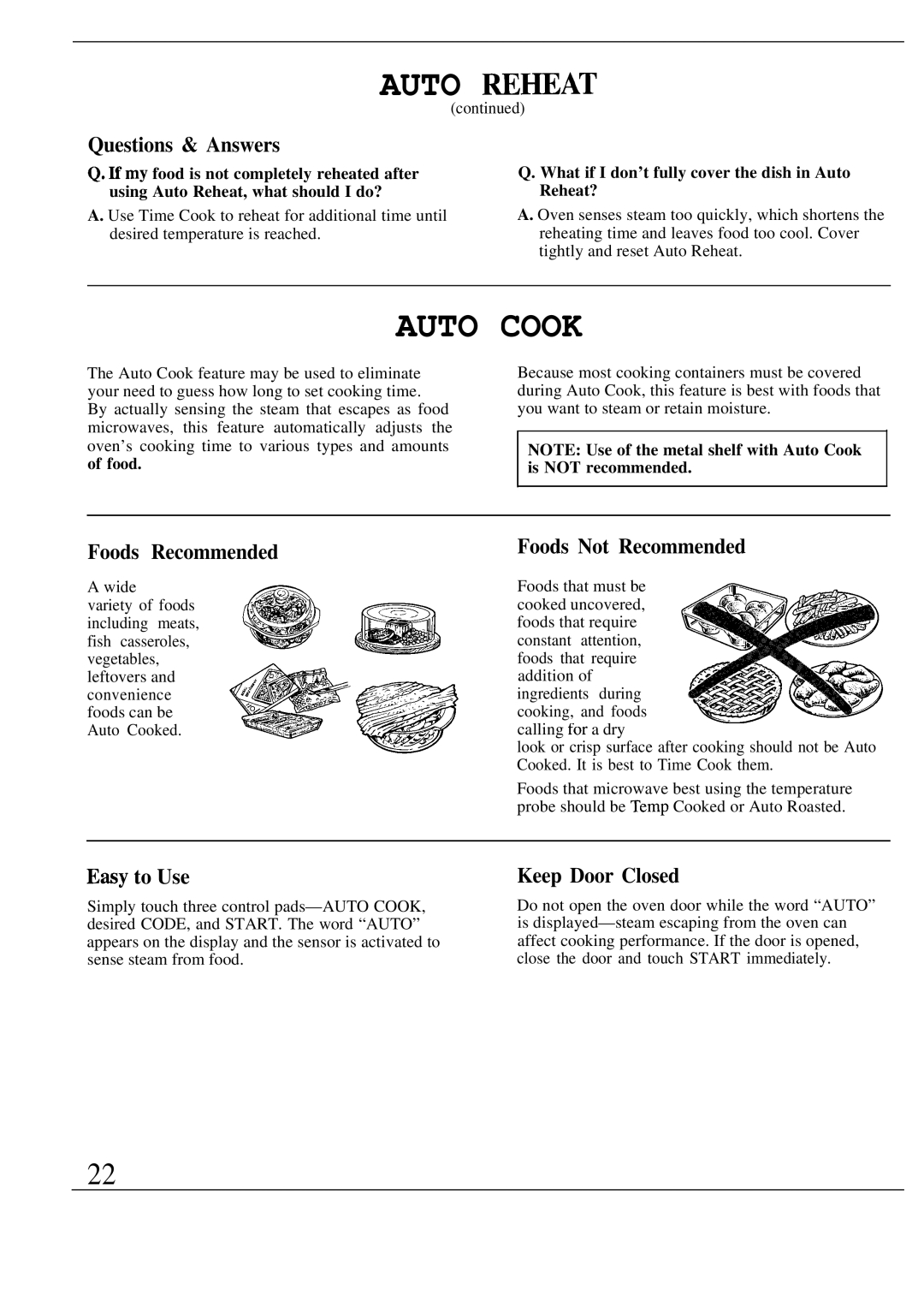 GE Monogram ZW2000 manual Auto ~~AT, Auto Cook, Questions & Answers, Ewy to Use 