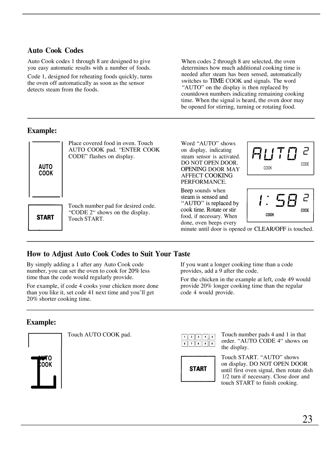 GE Monogram ZW2000 manual How to Adjust Auto Cook Codes to Suit Your Taste, Auto Lcook 