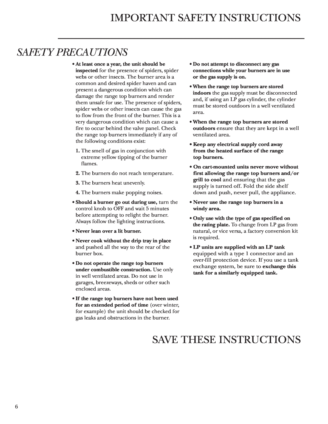 GE Monogram ZX2YSS owner manual Save These Instructions, Important Safety Instructions, Safety Precautions 
