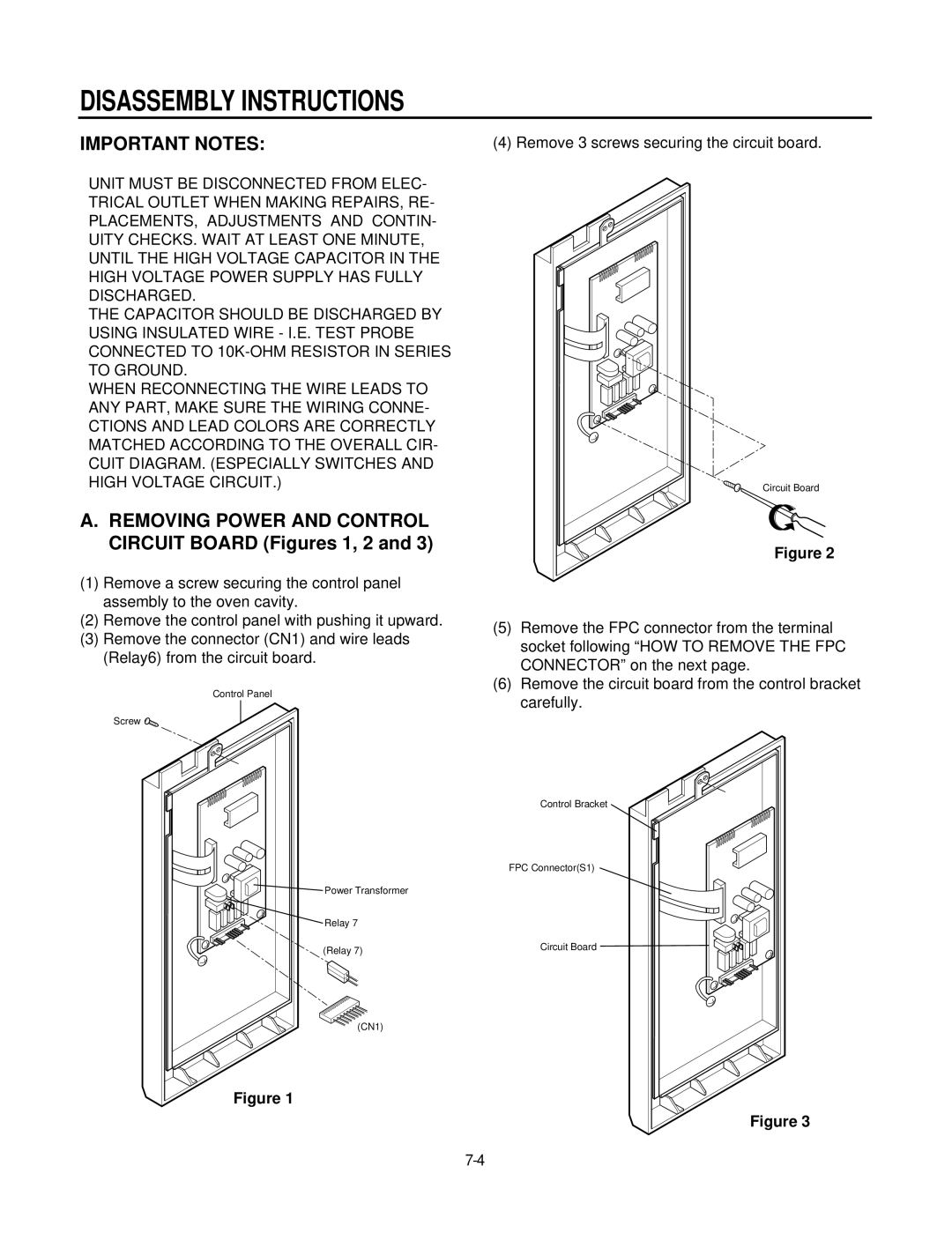 GE MV1526W, MV1526B service manual Disassembly Instructions, Important Notes 