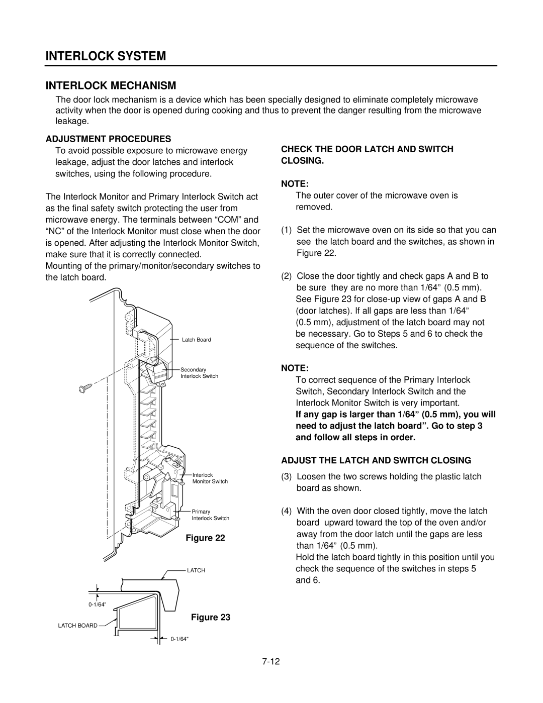 GE MV1526W, MV1526B service manual Interlock System, Interlock Mechanism 