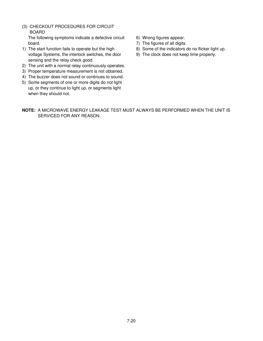 GE MV1526W, MV1526B service manual Checkout Procedures for Circuit Board 