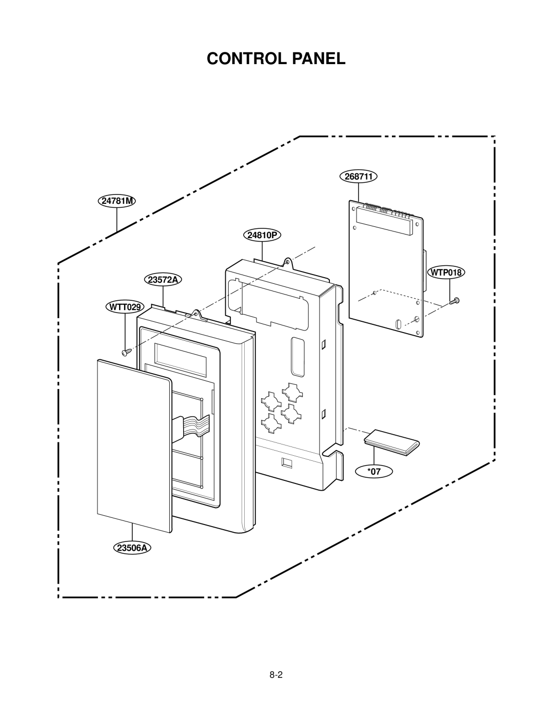 GE MV1526W, MV1526B service manual Control Panel 