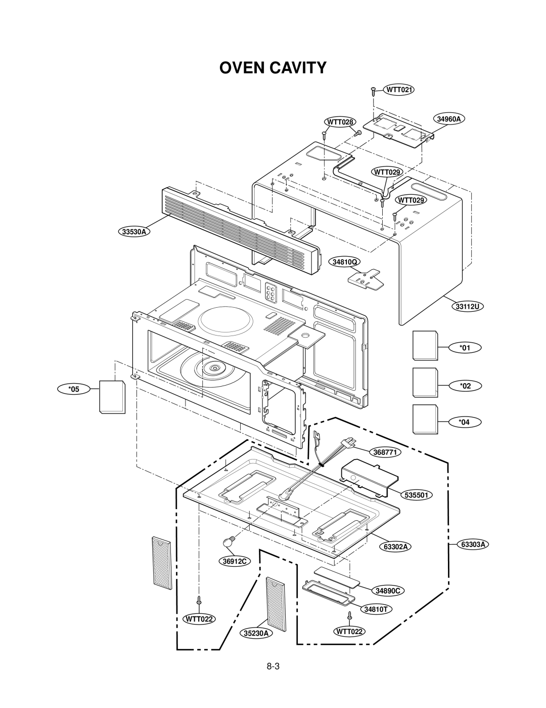 GE MV1526B, MV1526W service manual Oven Cavity 