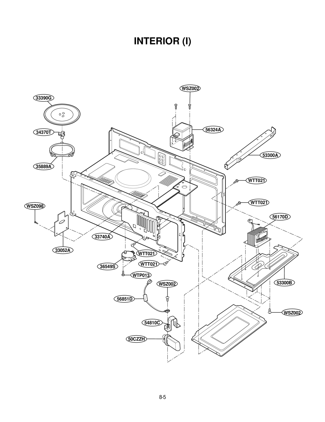 GE MV1526B, MV1526W service manual Interior 