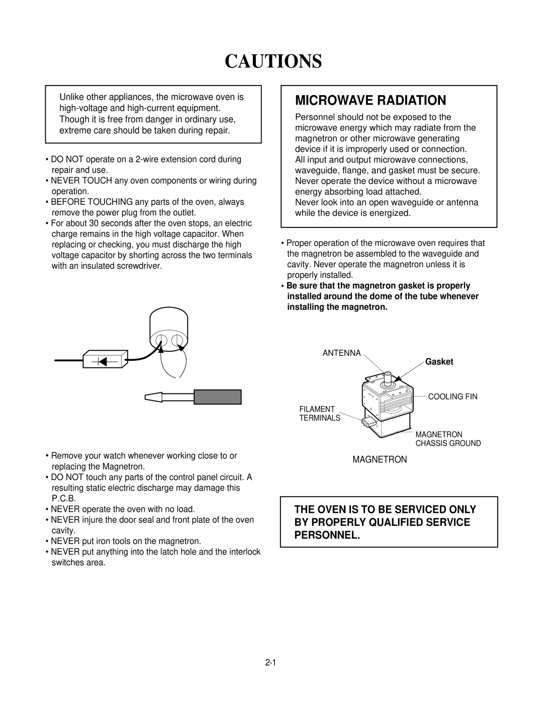 GE MV1526W, MV1526B service manual Microwave Radiation, Antenna 