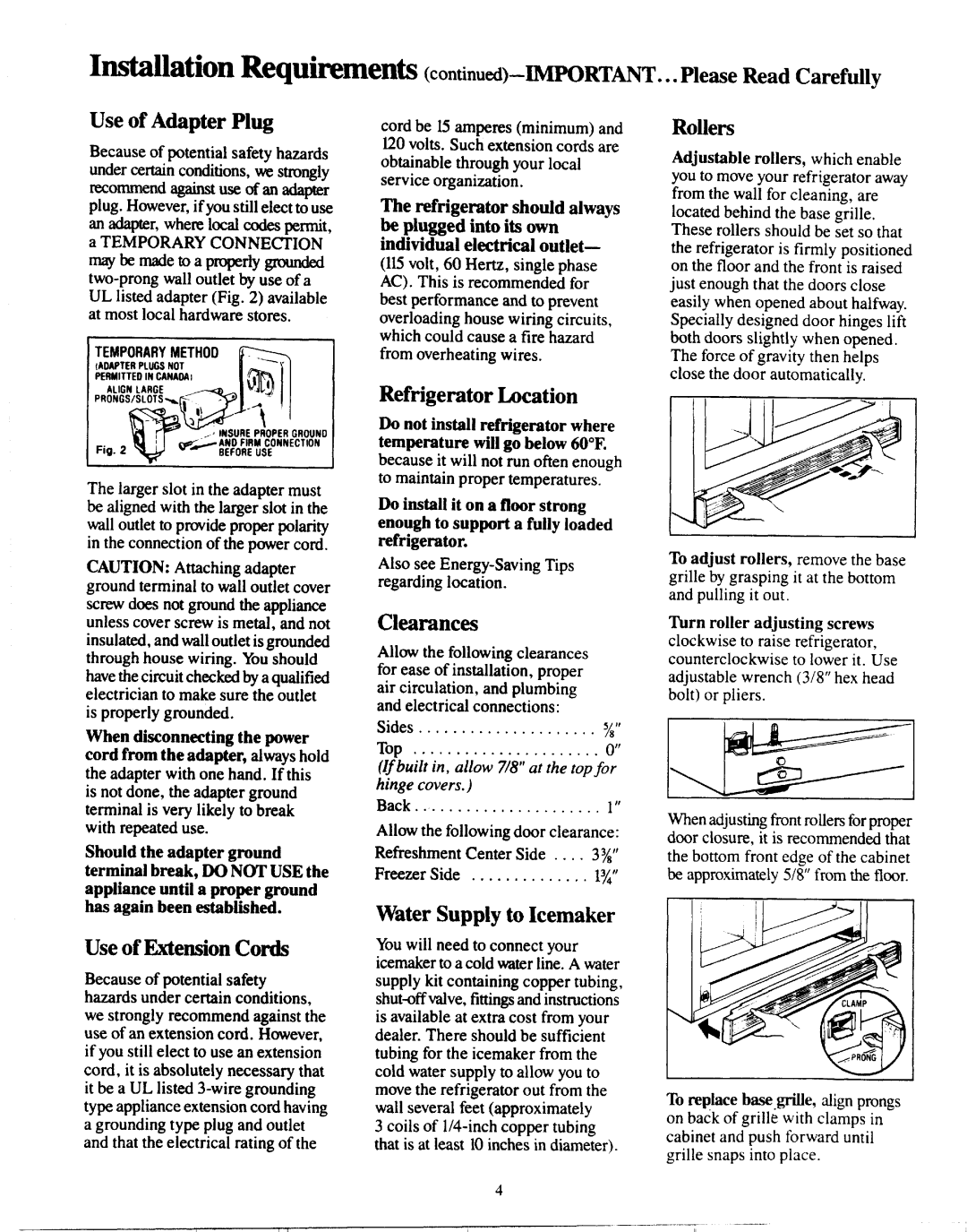 GE Numbers 2 warranty Installation Requirements -RT~T 