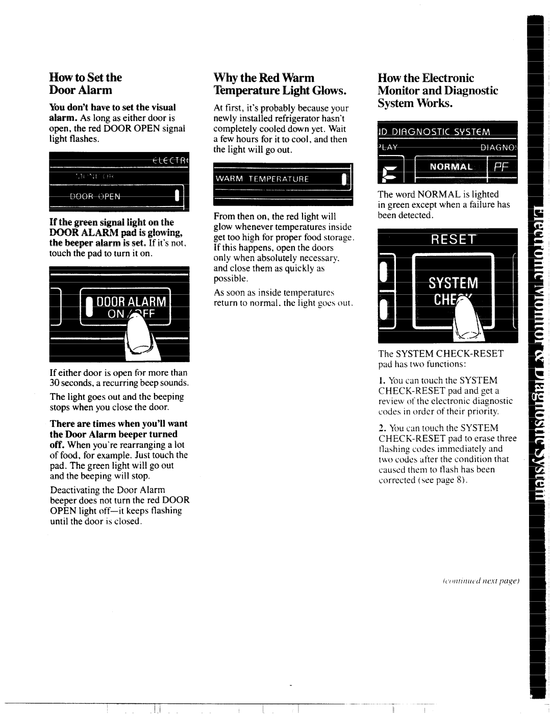 GE Numbers 2 warranty How to Set Door Alarm, Why the Red Warm Temperature Light Glows 