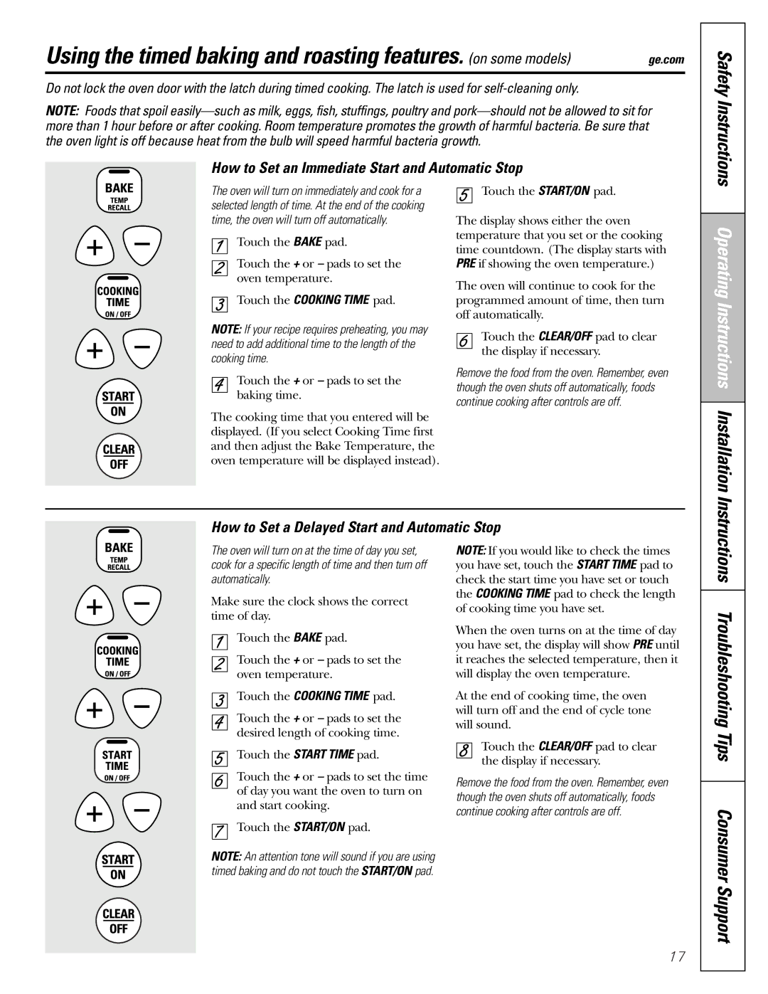 GE Oven warranty Operating Instructions Installation, How to Set a Delayed Start and Automatic Stop 