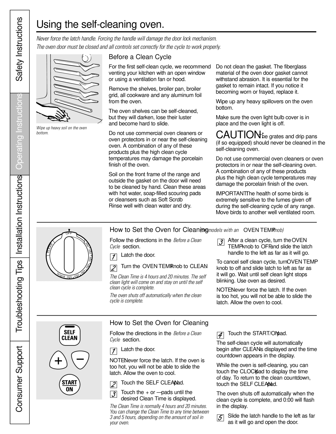 GE Oven warranty Using the self-cleaning oven, Before a Clean Cycle 