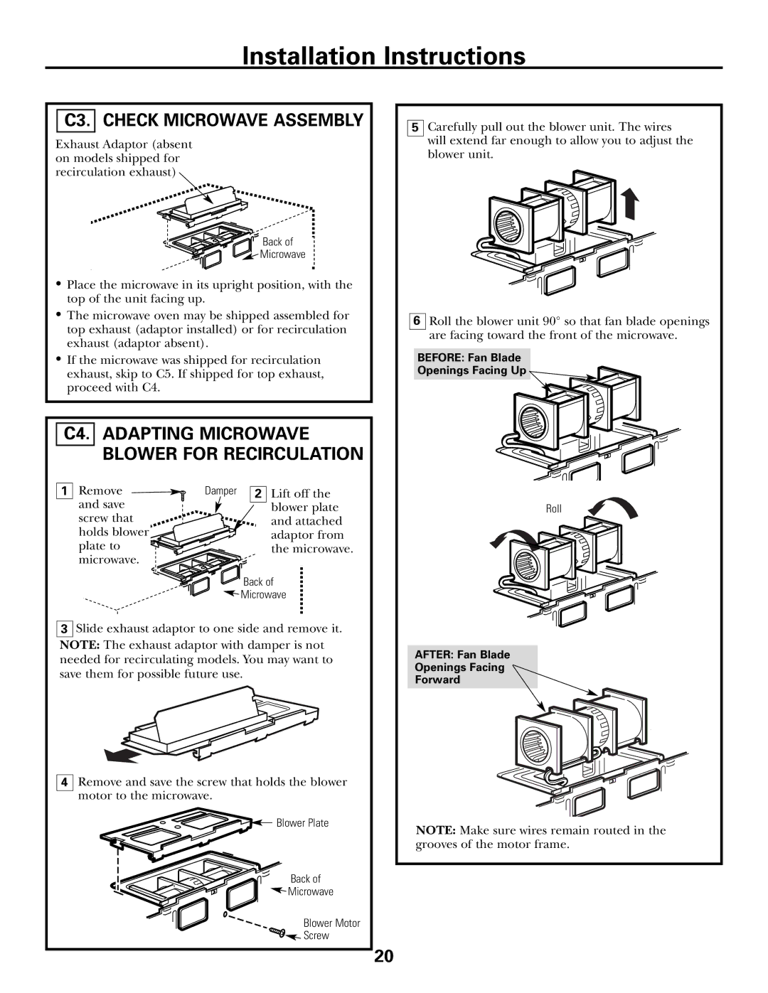 GE Over the Range Instructions Microwave Oven manual C3. Check Microwave Assembly 