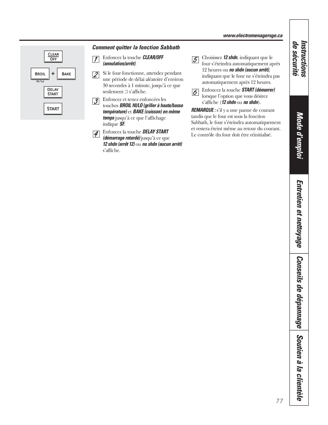 GE P2S975 owner manual Annulation/arrêt 