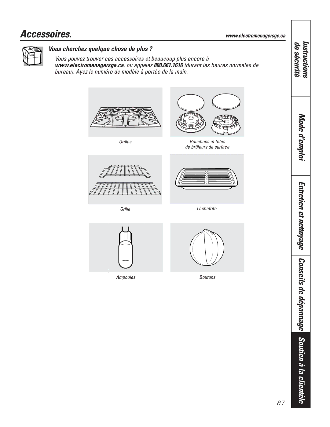 GE P2S975 owner manual Accessoires, Vous cherchez quelque chose de plus ? 