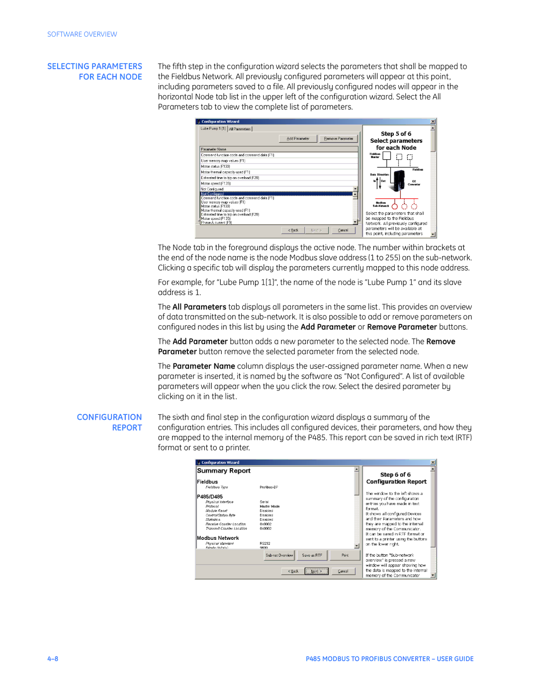 GE P485 instruction manual Software Overview 