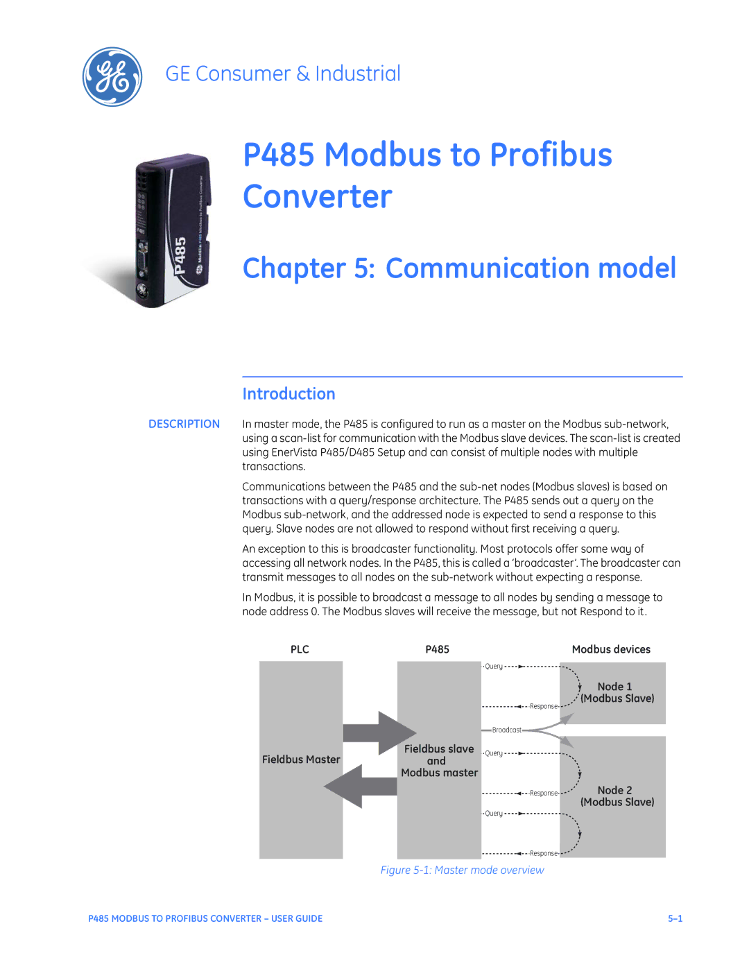 GE P485 instruction manual Communication model, Plc 