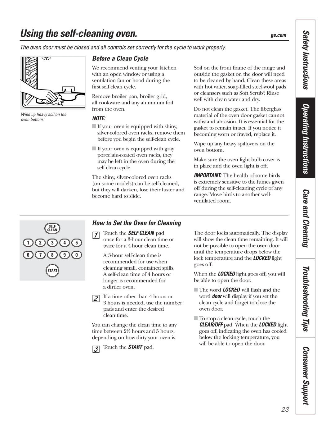 GE PB750 owner manual Using the self-cleaning oven, Before a Clean Cycle, How to Set the Oven for Cleaning 