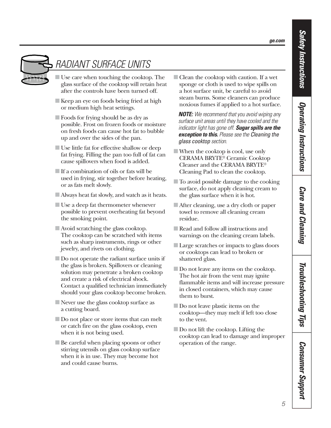 GE PB750 owner manual Safety Instructions 