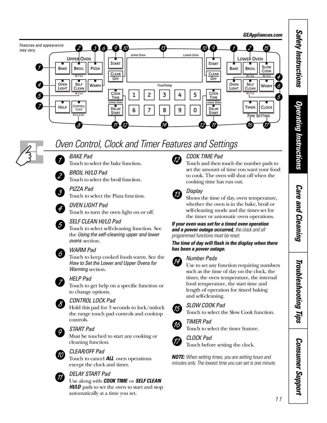 GE PB976 manual Care and Cleaning Troubleshooting Tips Consumer, How to Set the Lower and Upper Ovens for Warming section 