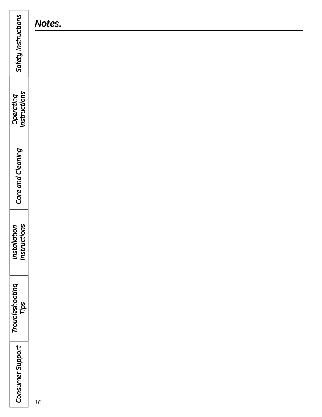 GE PCR06BATSS Consumer Support Troubleshooting Tips, Care and Cleaning Operating Instructions Safety Instructions 