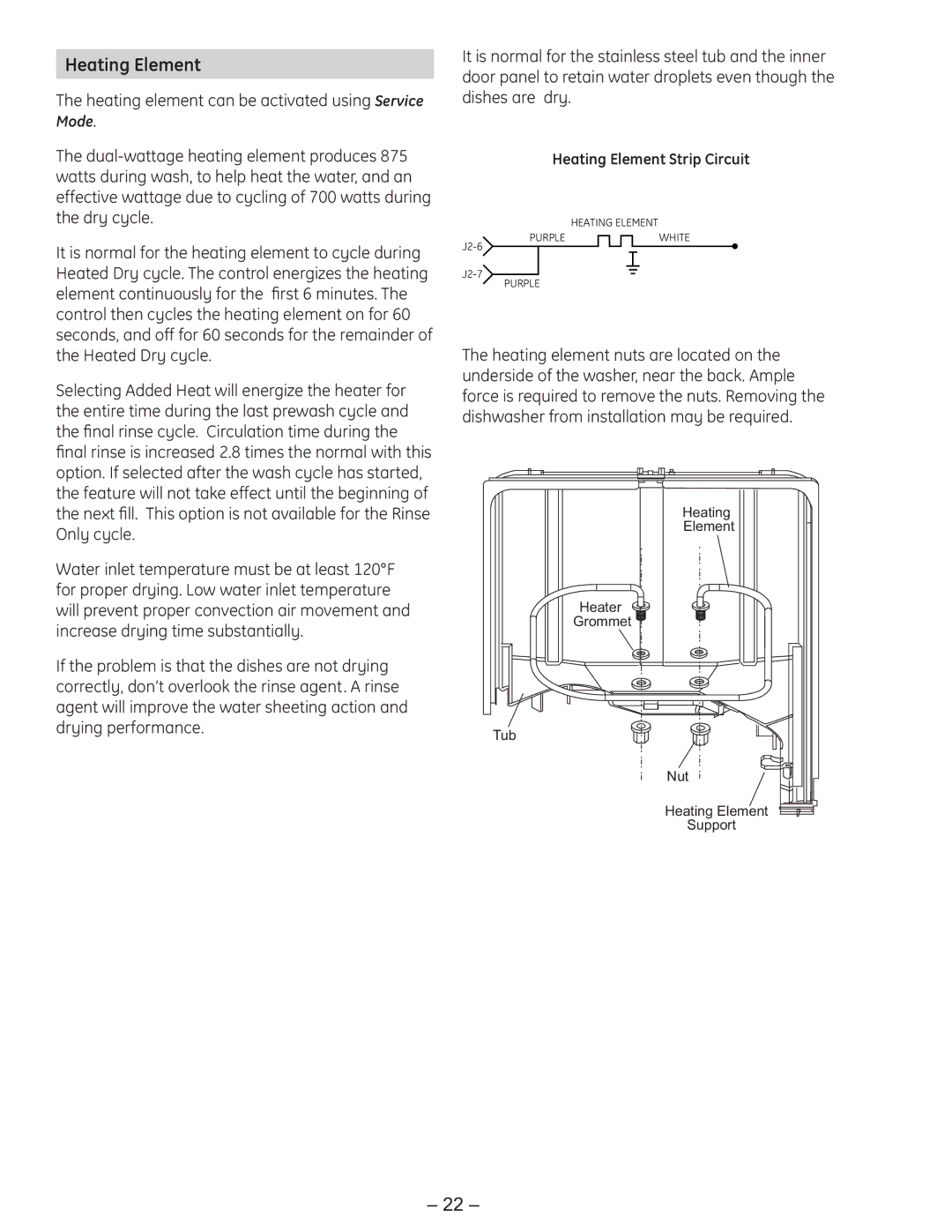 GE PDE9900 manual Heating Element 