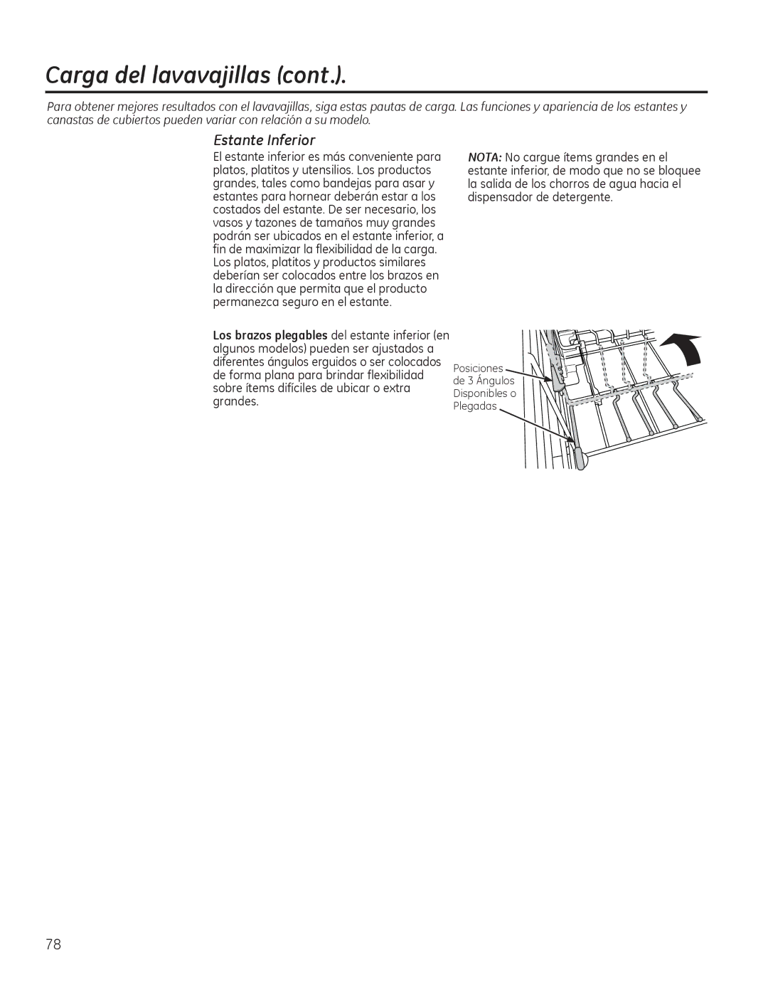 GE DDT575, PDT750-760, GDT580-740, GDF570, CDT725-765 owner manual Estante Inferior 