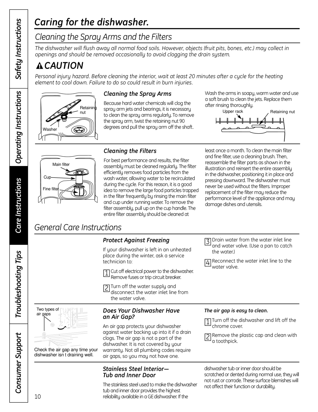 GE PDW1800 Series, PDW1860 Series, 165D4700P371 owner manual Safety Instructions 