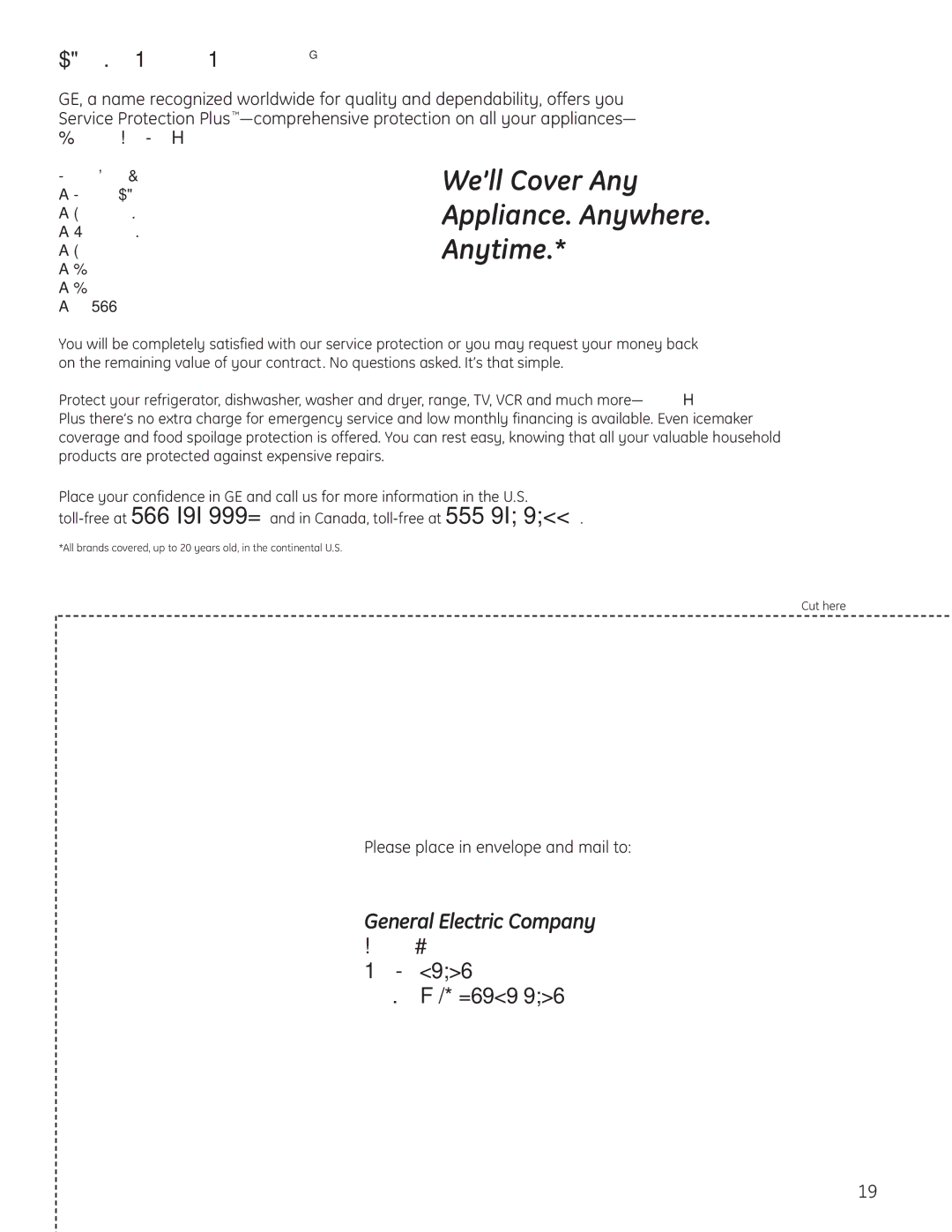 GE PDW9000 Series, PDW8000 Series manual We’ll Cover Any Appliance. Anywhere Anytime, GE Service Protection Plus 