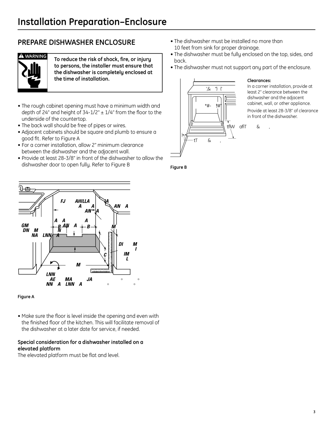 GE PDW8400JBB, PDW8400JCC, PDW8400JWW Installation Preparation-Enclosure, Prepare Dishwasher Enclosure 