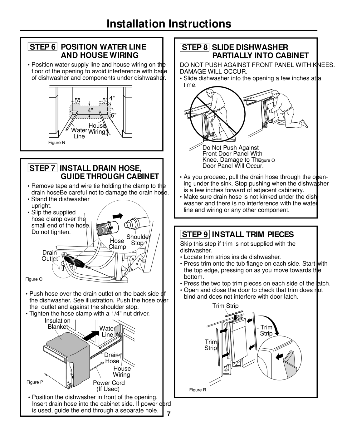 GE PDW8800, PDW8500, PDW8100, PDW8200 Install Trim Pieces, Skip this step if trim is not supplied with the dishwasher 