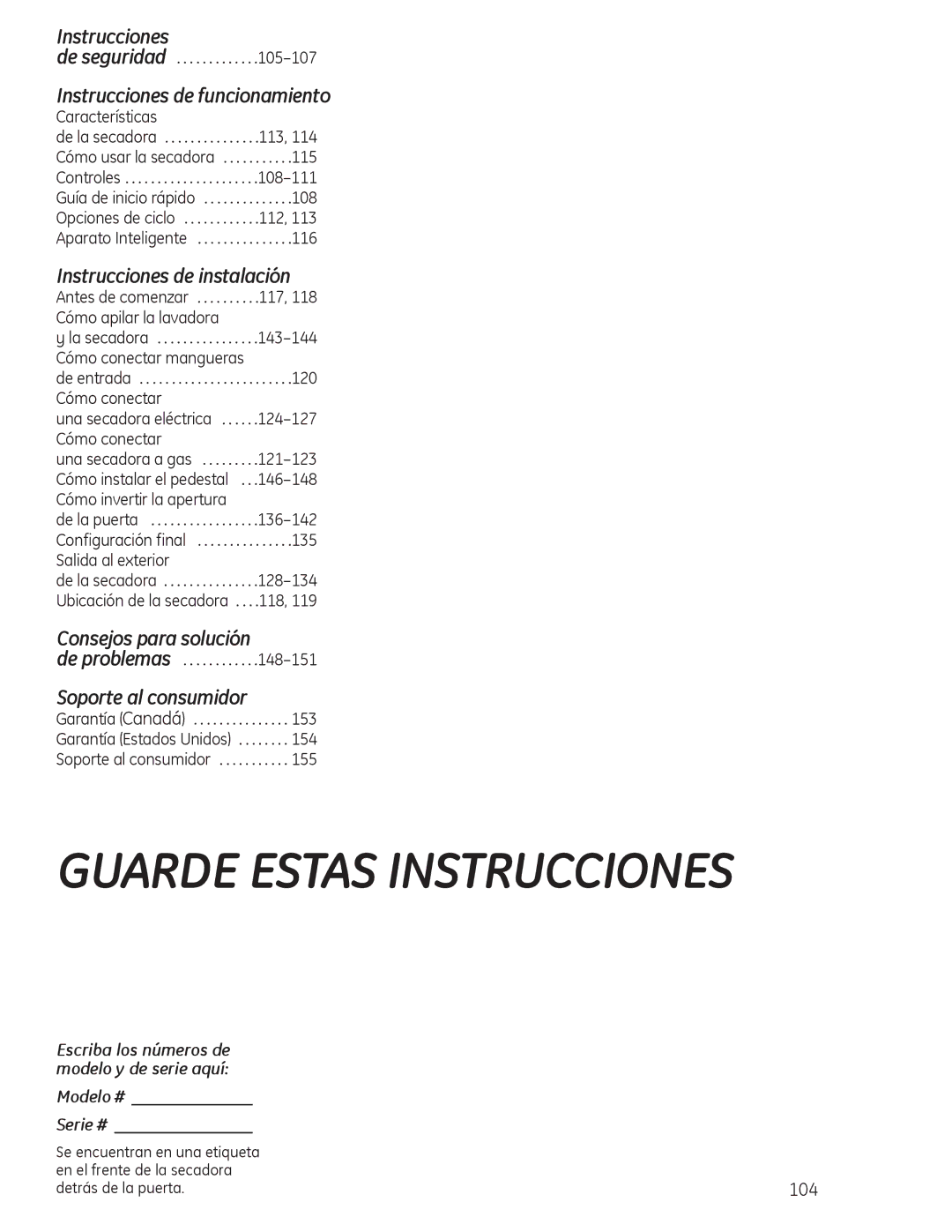 GE PFDS450, PFDN440, PFMN445, PFDS455, PFMS450, PFMN440, PFDN445, PFMS455 operating instructions Guarde Estas Instrucciones 